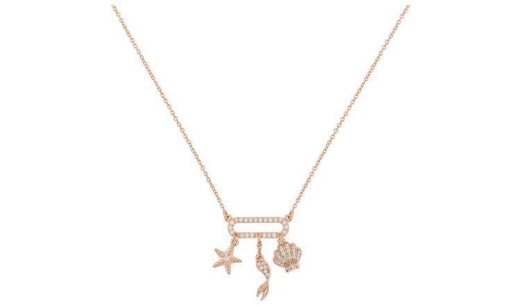 Disney Rose Gold Plated Silver The Little Mermaid Necklace