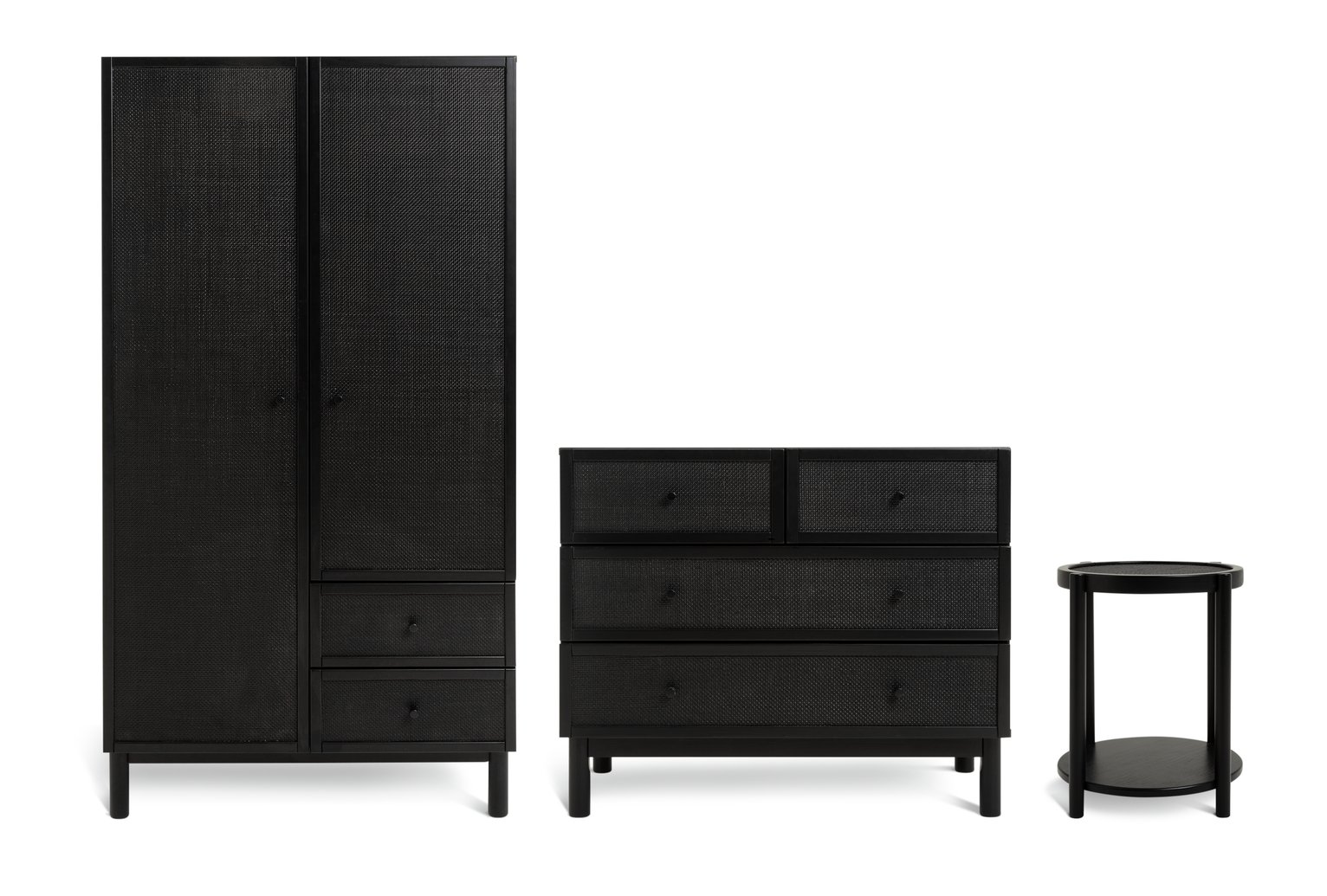 Habitat Simone 3 Piece 2 Door Wardrobe Set - Black