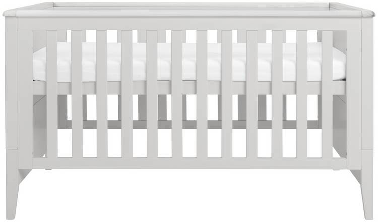 Cuggl Canterbury Cot Bed With Mattress - Light Grey