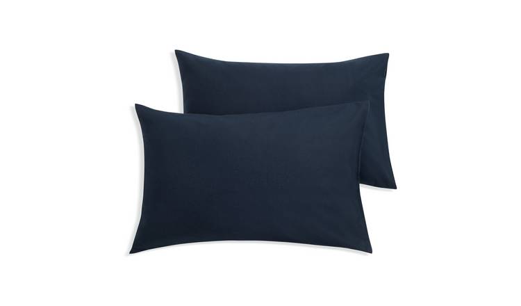 Habitat Soft and Cosy Brushed Cotton Pillowcase Pair - Navy