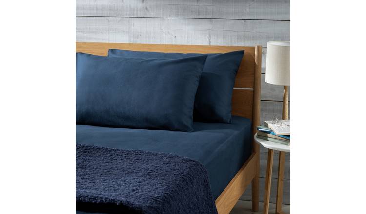 Habitat Soft and Cosy Brushed Cotton Pillowcase Pair - Navy