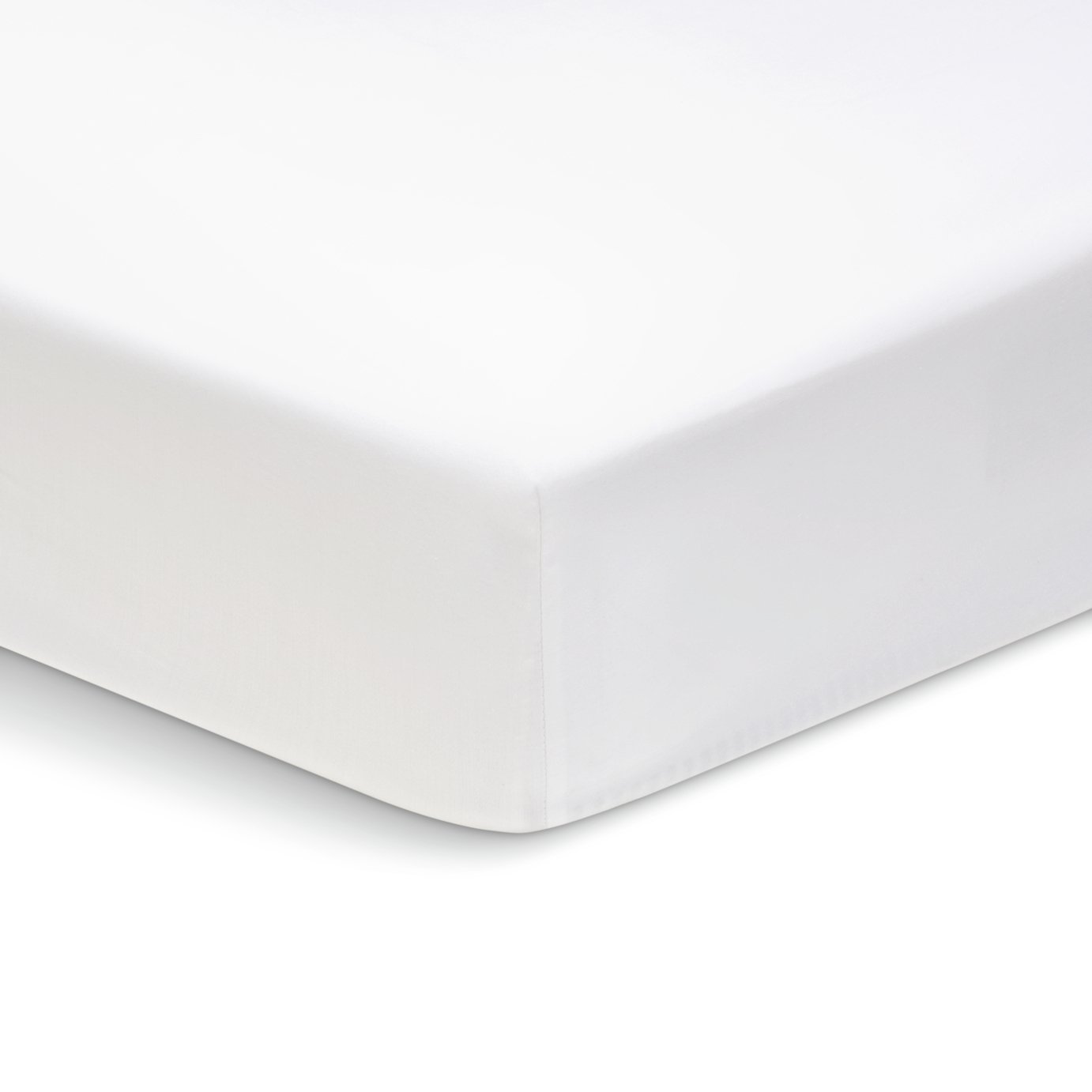 Habitat Cotton 800 TC Extra Deep White Fitted Sheet- Double