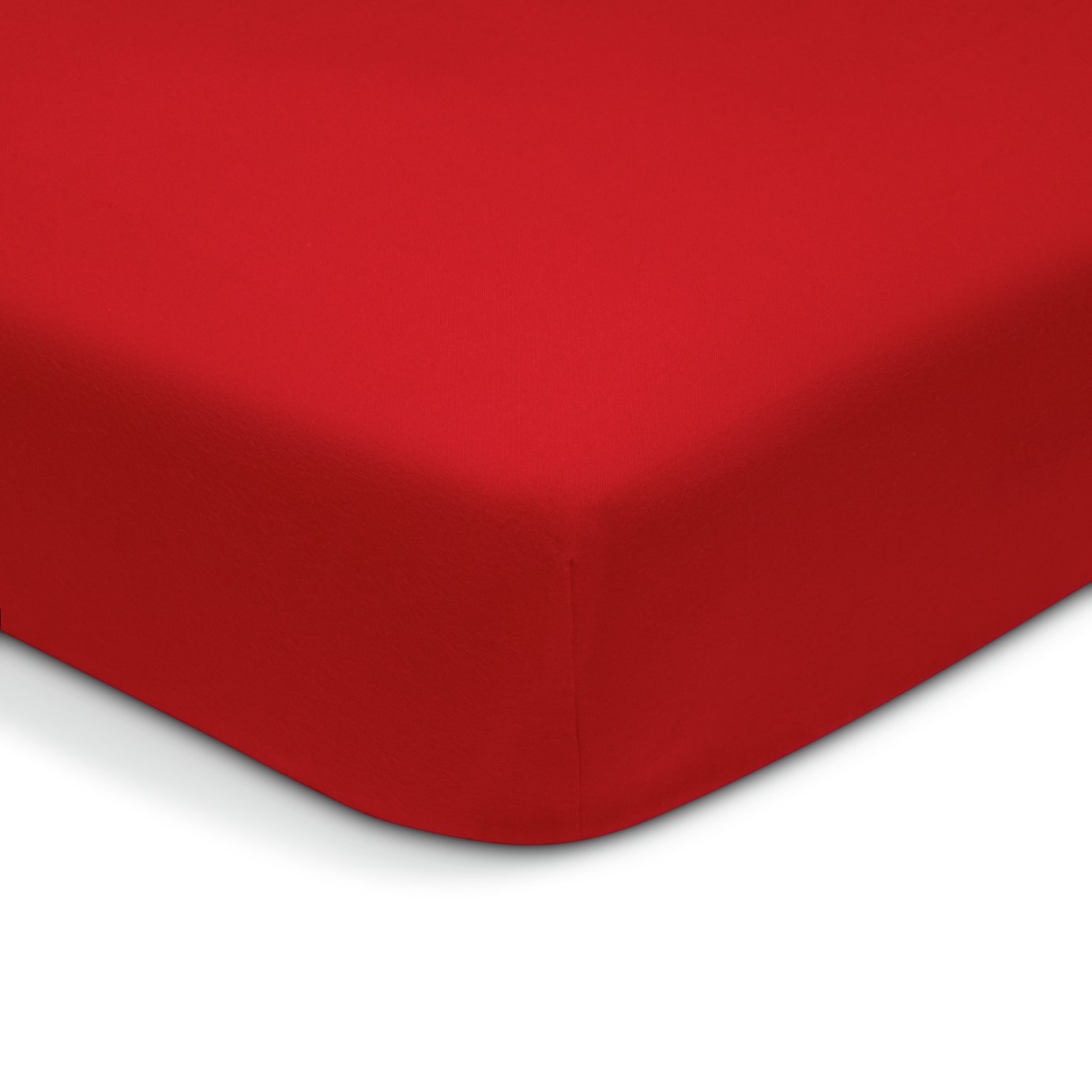 Habitat Brushed Cotton Red Fitted Sheet - Double