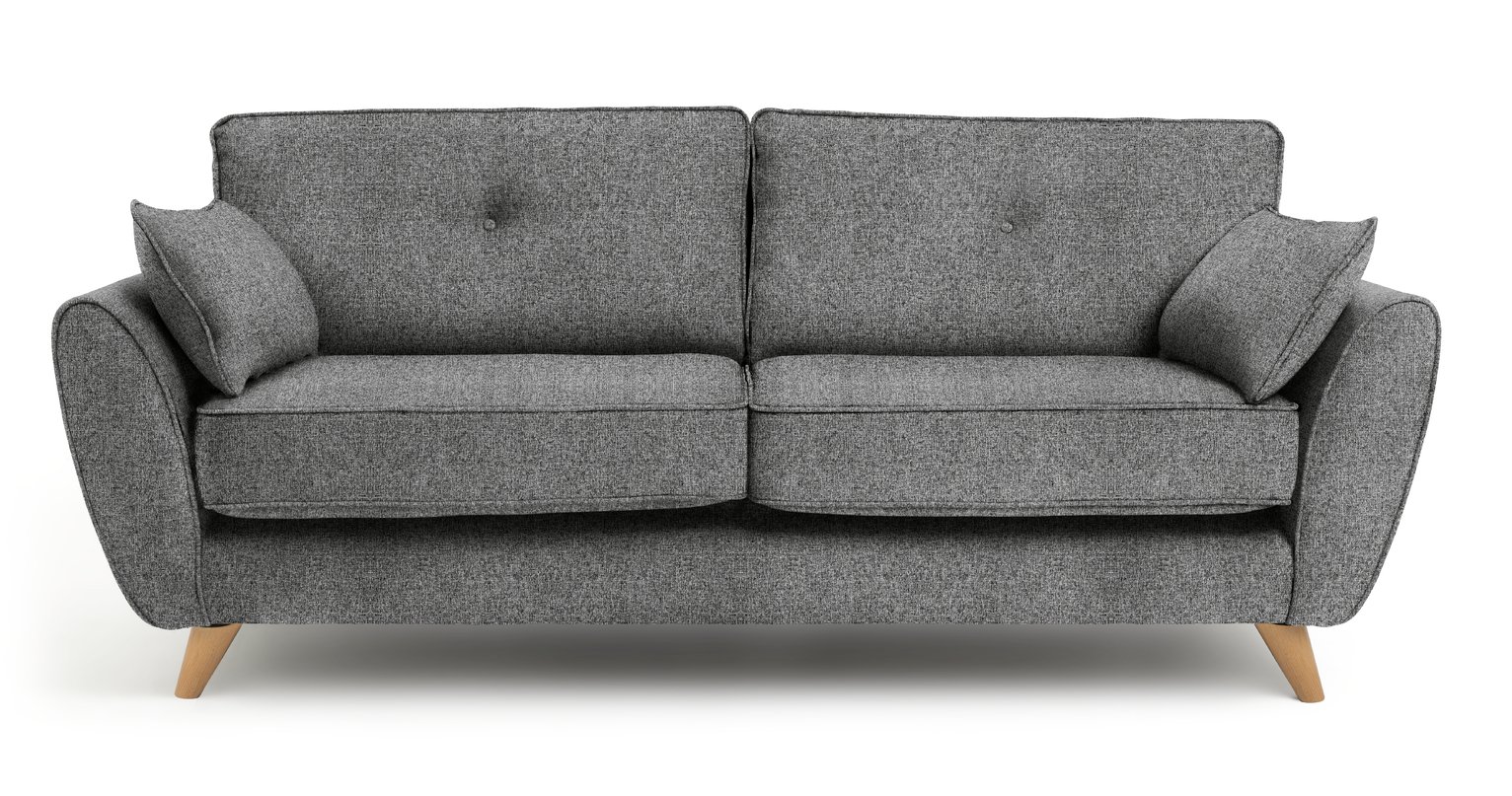 Habitat Isla 3 Seater Fabric Sofa - Grey