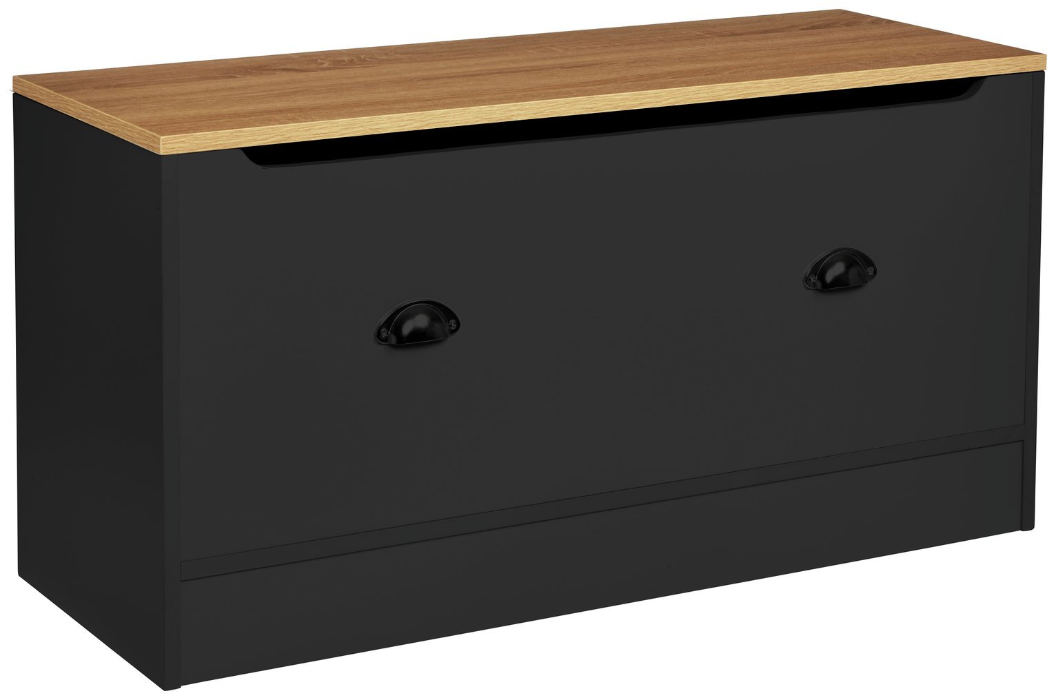 Lloyd Pascal Linwood 1 Door Storage Box - Black & Oak