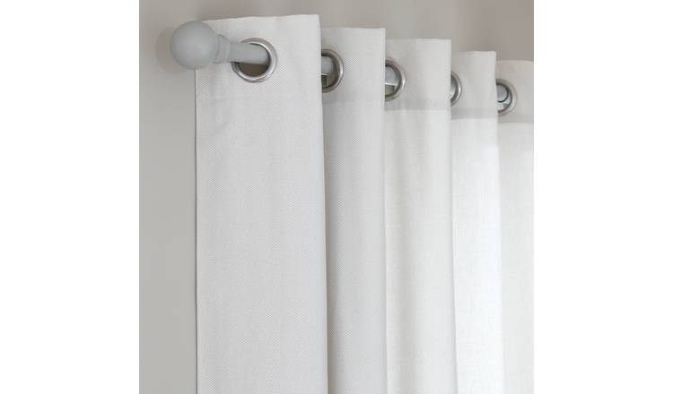 Argos Home Herringbone Fully Lined Eyelet Curtain - Grey