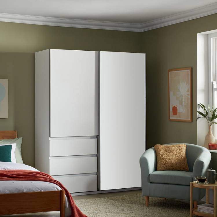 Habitat Holsted 2 Door 3 Drawer Wardrobe - White 0