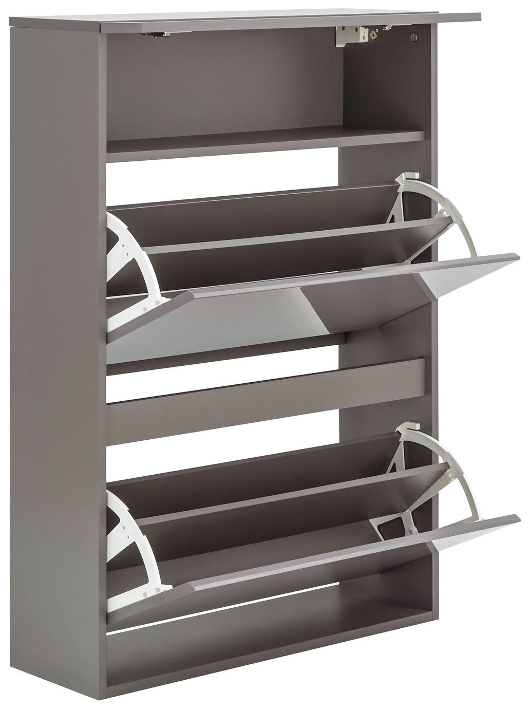 GFW Galicia 2 Shelf With LED Light Shoe Storage - Grey