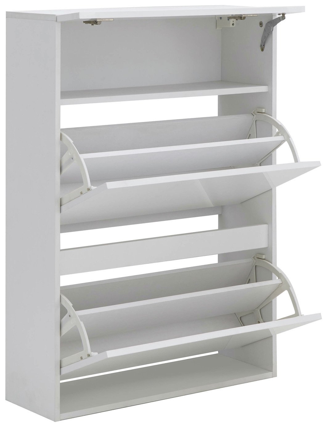 GFW Galicia 2 Shelf With LED Light Shoe Storage - White
