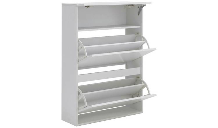 GFW Galicia 2 Shelf With LED Light Shoe Storage - White