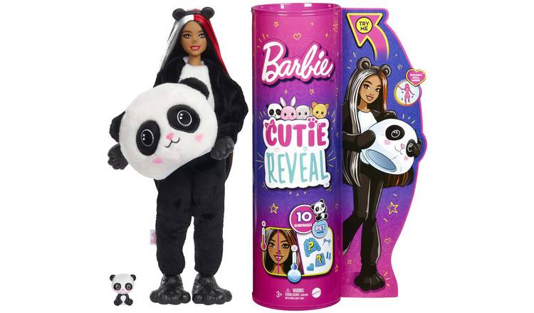 Barbie Cutie Reveal Doll with Panda Plush Costume - 30cm
