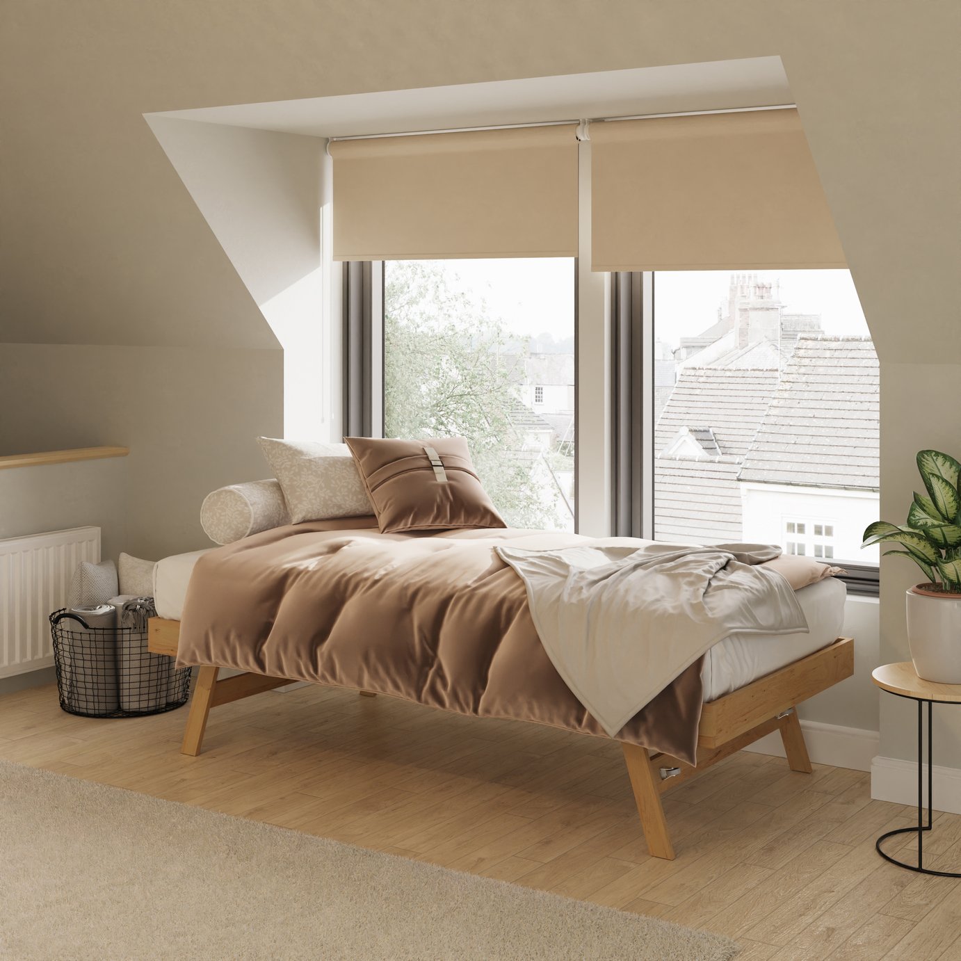 GFW Madrid Single Wooden Trundle - Oak