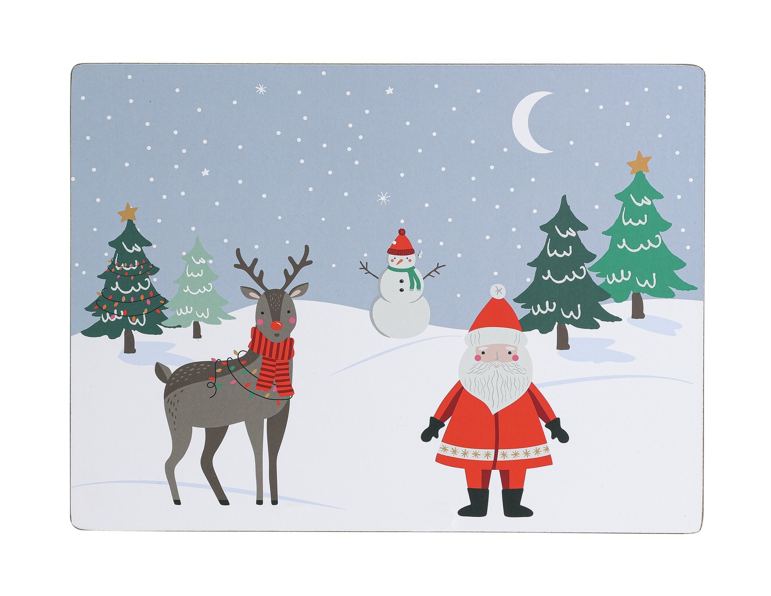Argos Home Set of 4 Santa and Reindeer Placemats