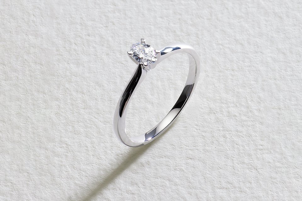 A Pure Brilliance solitaire diamond engagement ring.