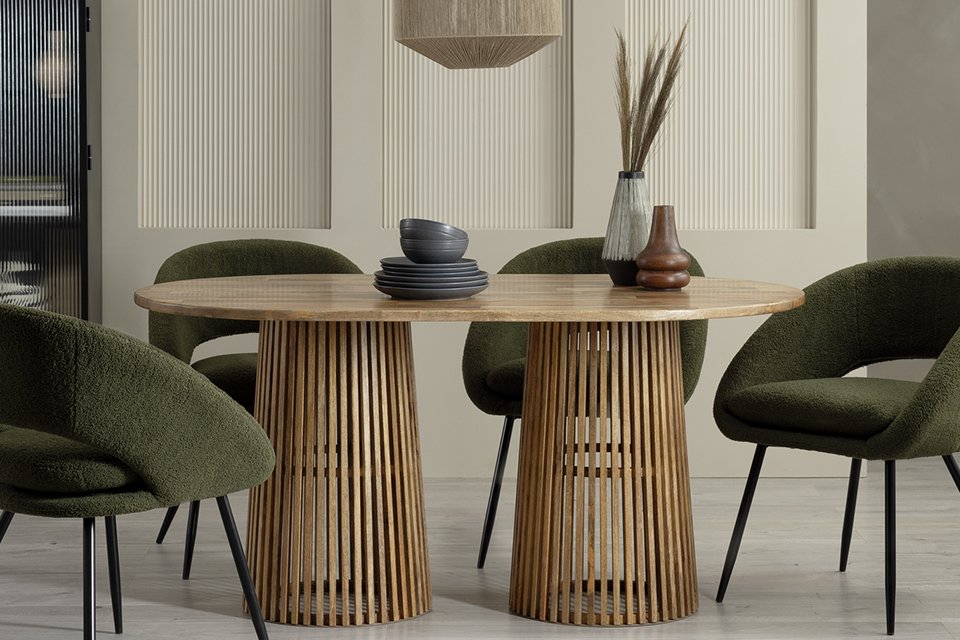 Habitat Jericho solid wood 6 seater dining table.