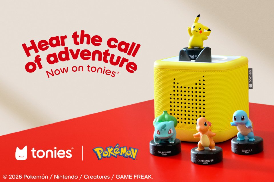Tonies X Pokémon. Hear the call of adventure.
