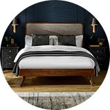 Julian Bowen Walden Double Bed Frame in walnut finish.