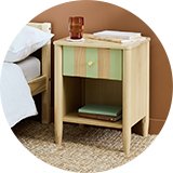 Argos Home Evelyn stripe bedside table.