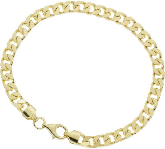 Buy 9ct Gold Plated Sterling Silver Curb Bracelet at Argos.co.uk - Your ...