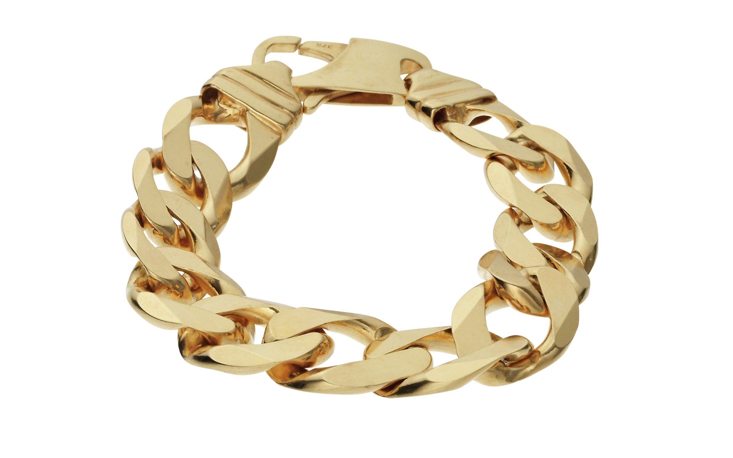 Revere 9ct Gold Solid Curb Bracelet