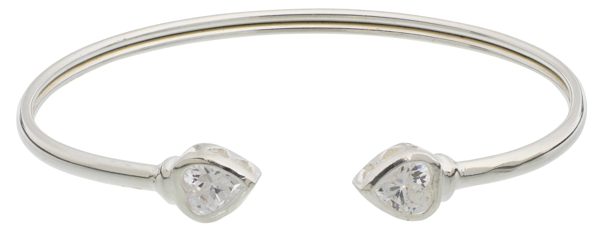 Revere Sterling Silver Cubic Zirconia Torque Bangle