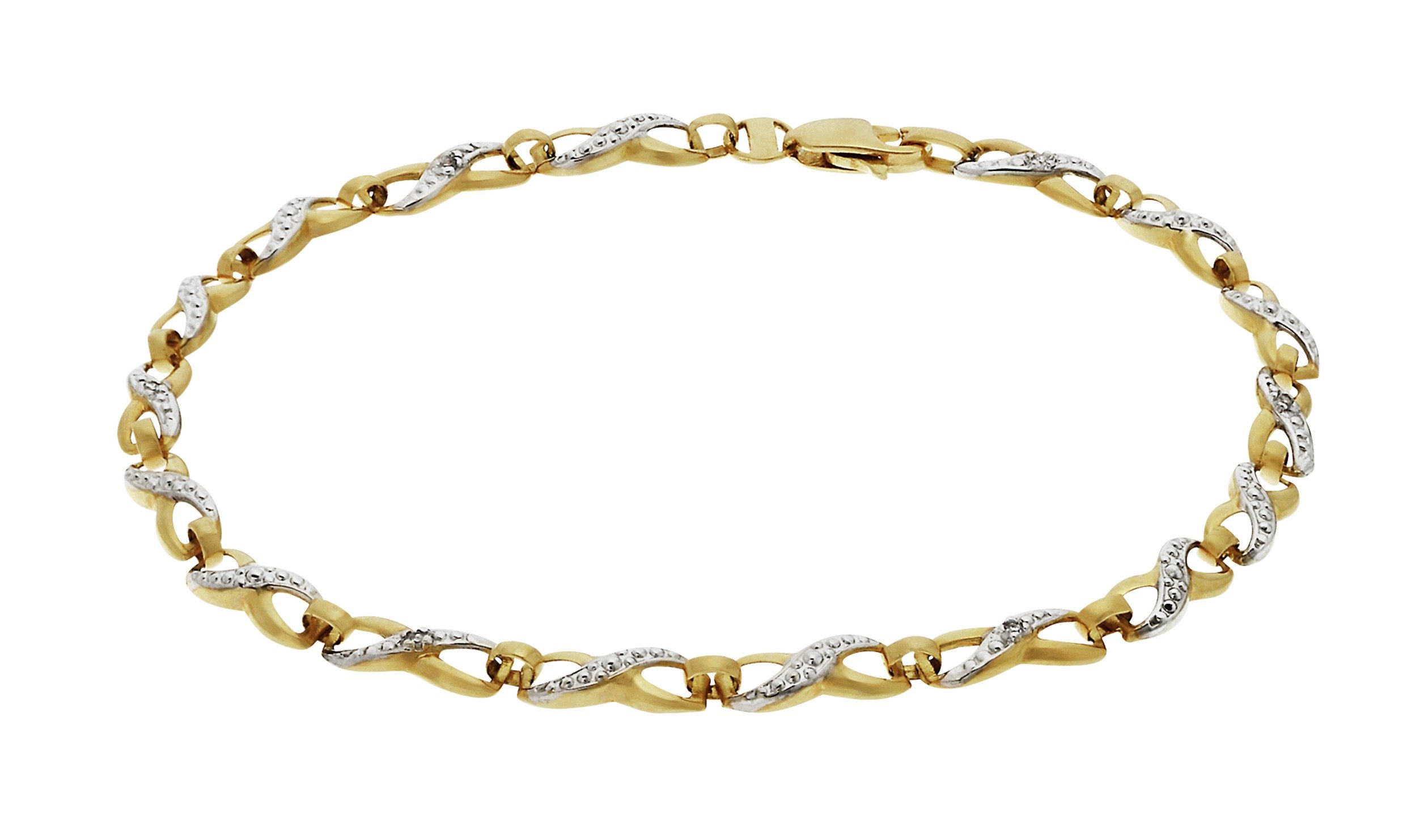 Revere 9ct Yellow Gold Diamond Accent Twist Bracelet Review