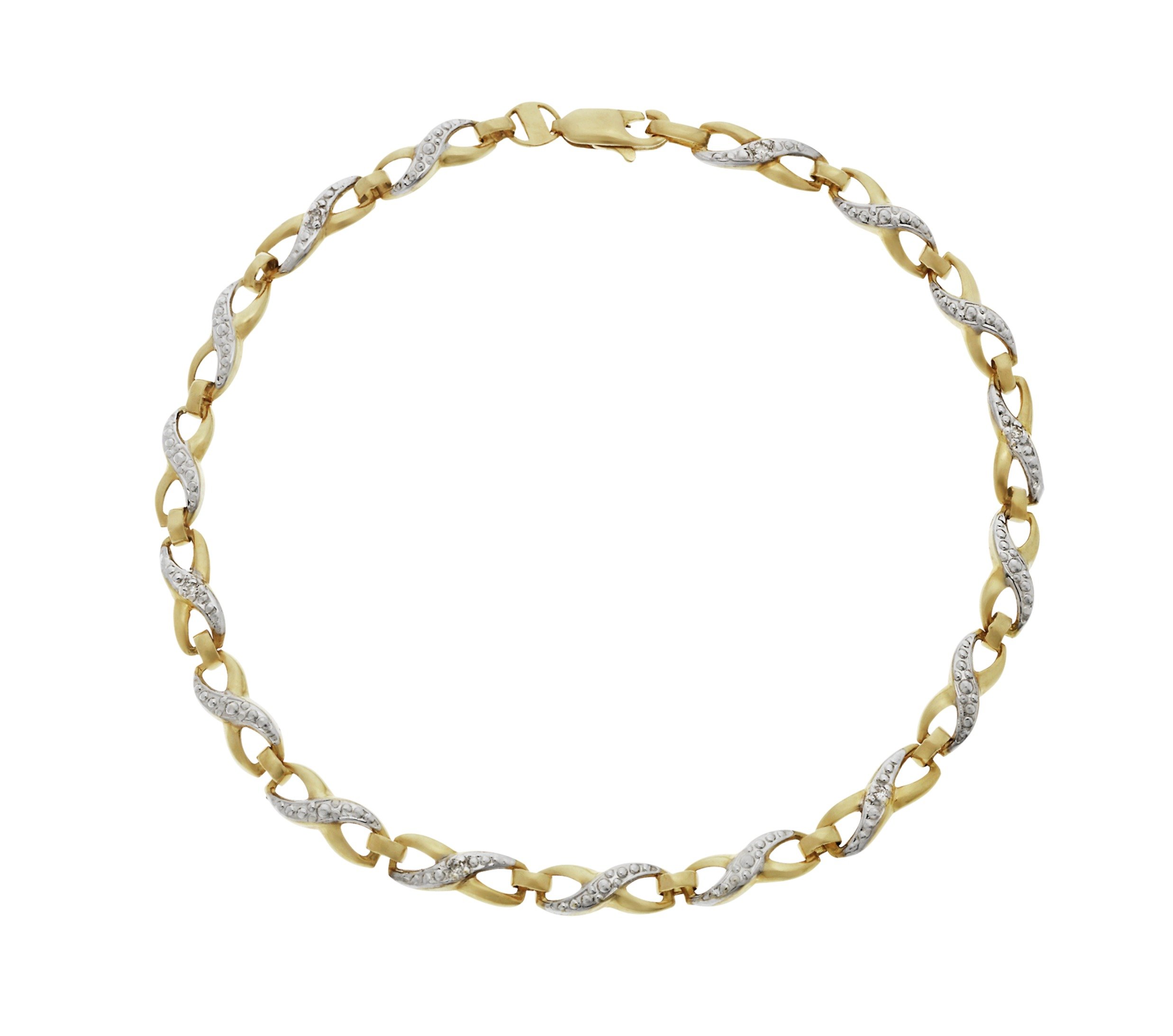 Buy Revere 9ct Gold Diamond Accent Twist Bracelet | Ladies' bracelets ...