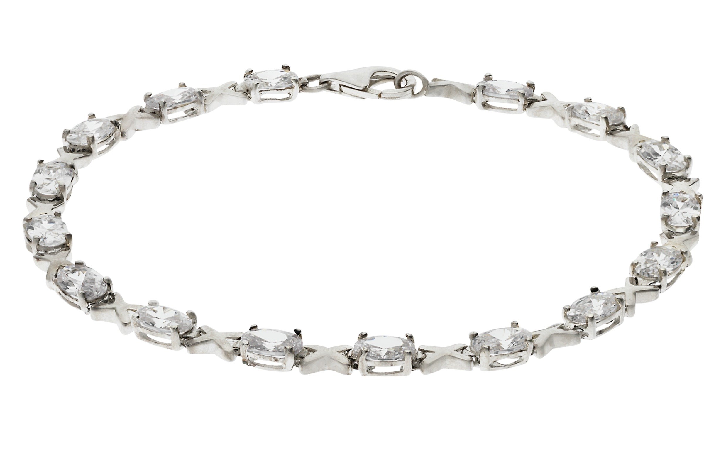 Revere Sterling Silver White Cubic Zirconia Kisses Bracelet