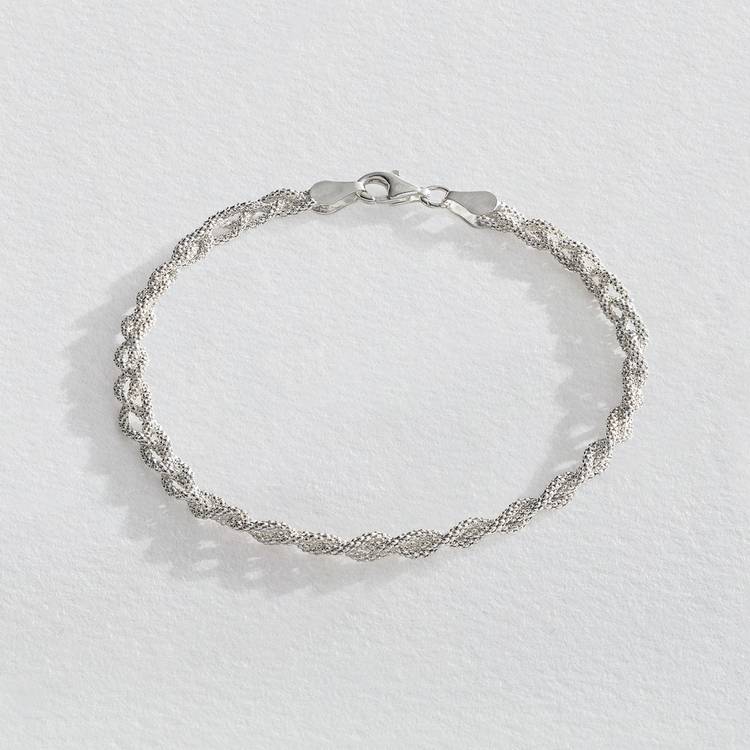 Revere Italian Sterling Silver Three Strand Braid Bracelet 0