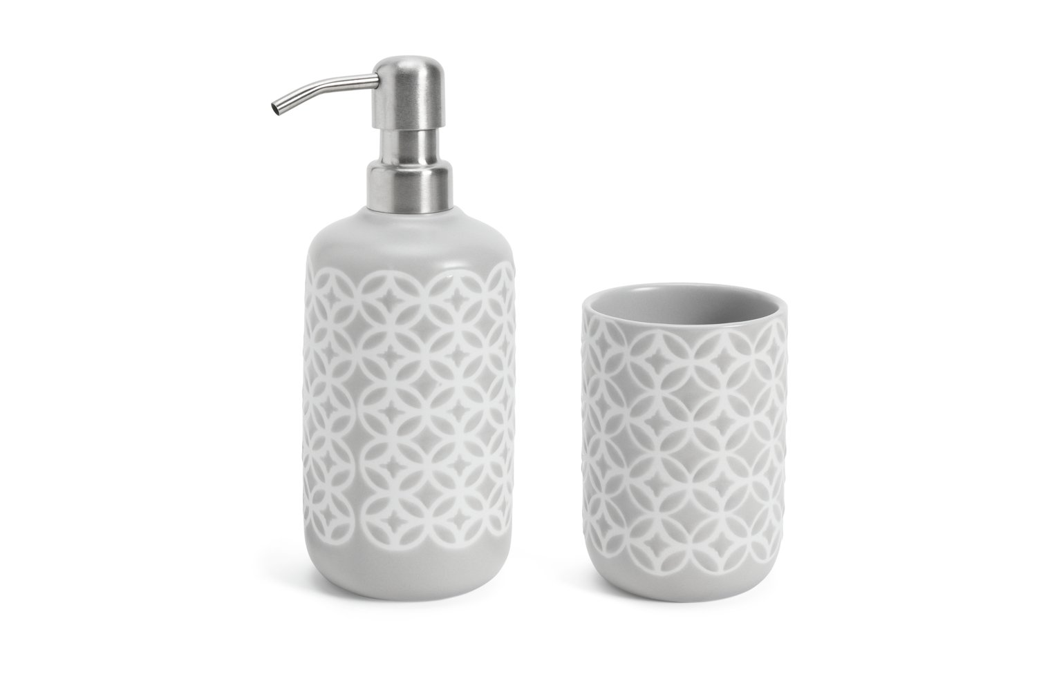 Habitat 2 Ceramic Tile Bathroom Accessory Set - Grey