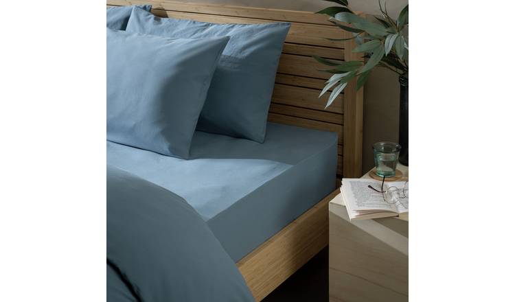 Habitat Cotton Rich 180 TC Denim Fitted Sheet - Single