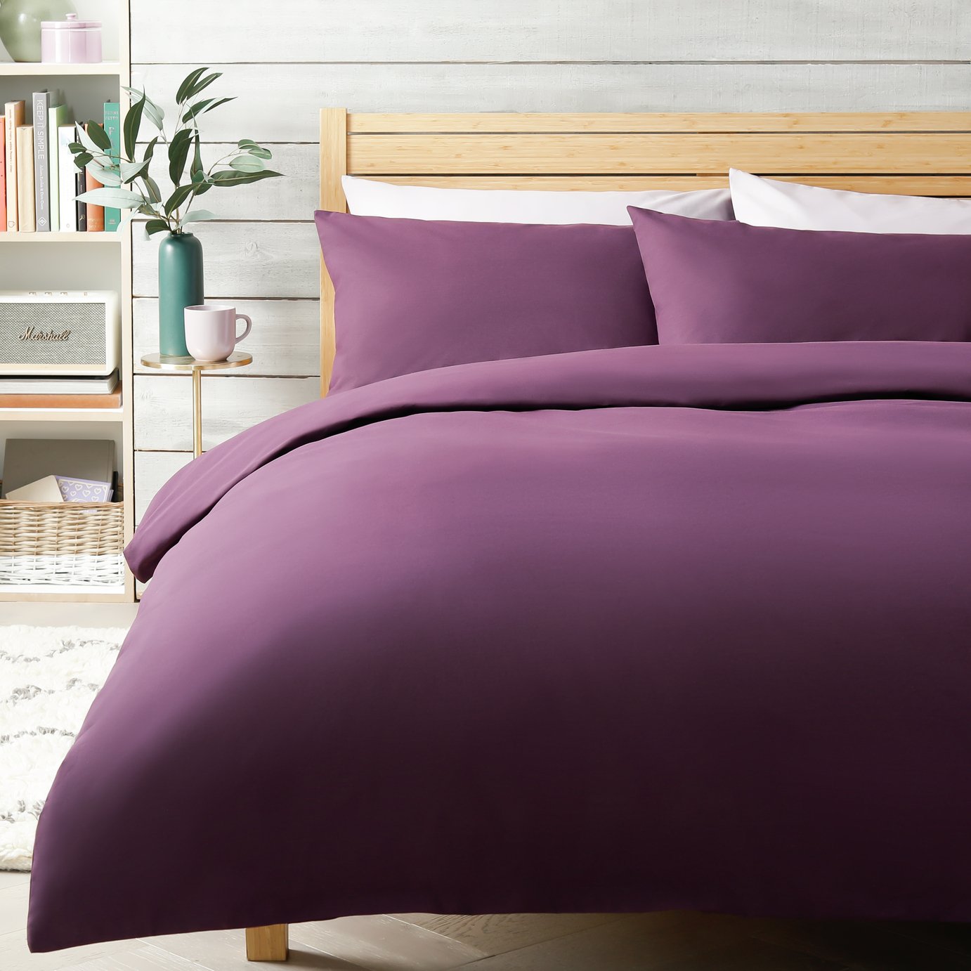 Habitat Cotton Rich 180 TC Grape Bedding Set - Single