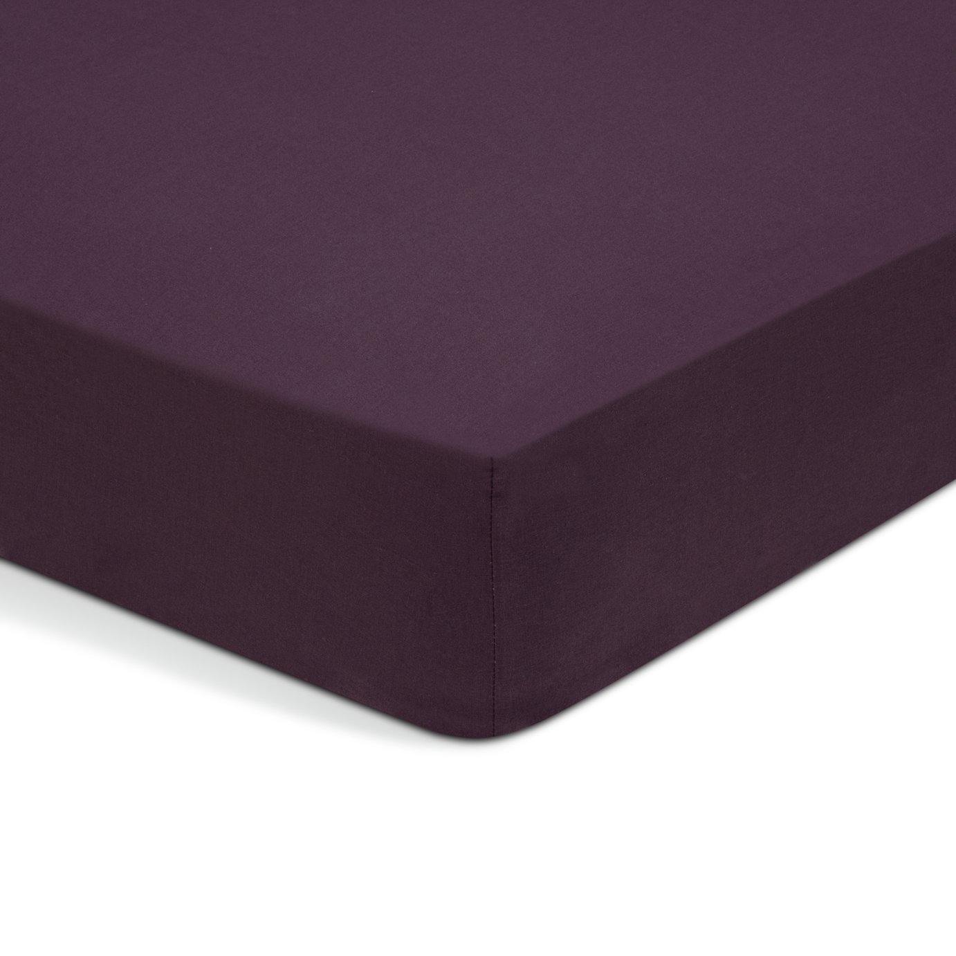 Habitat Cotton Rich 180 TC Grape Fitted Sheet - Single