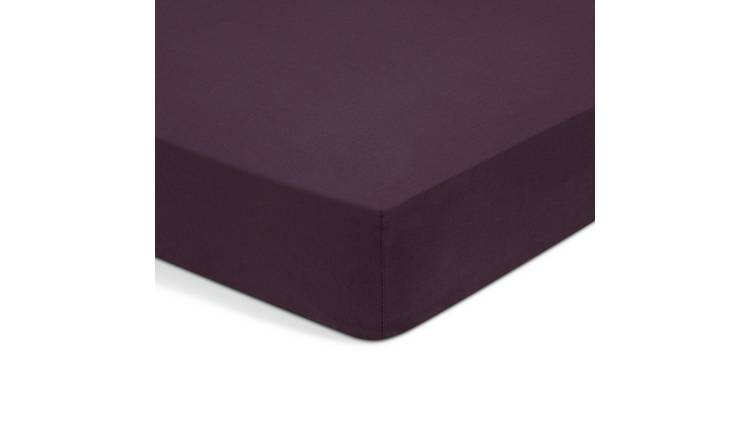 Habitat Cotton Rich 180 TC Grape Fitted Sheet - Double