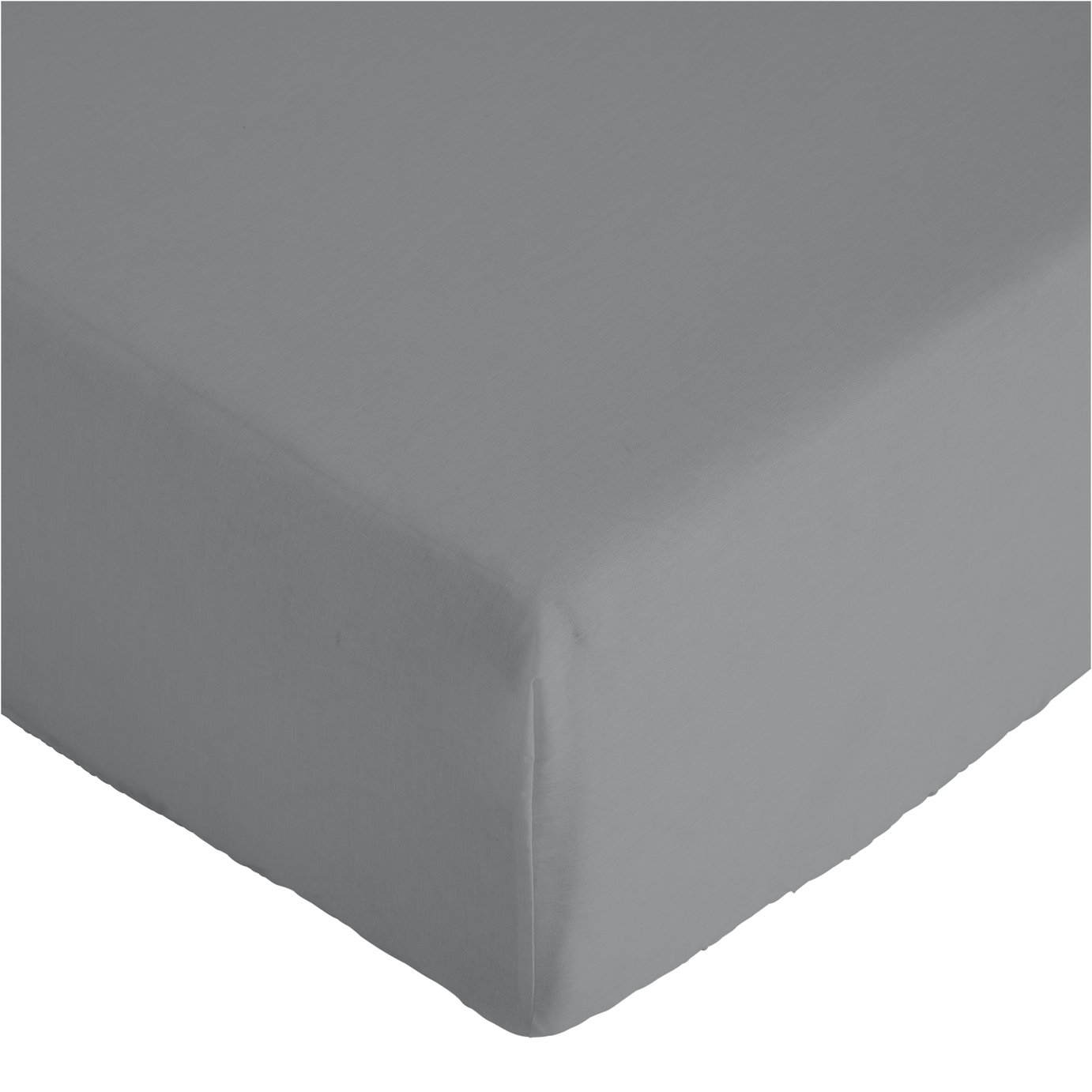 Argos Home Plain Grey Fitted Sheet - Double