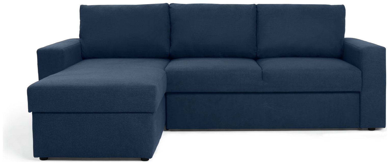 Argos Home Miller Left Hand Corner Chaise Sofa Bed - Navy