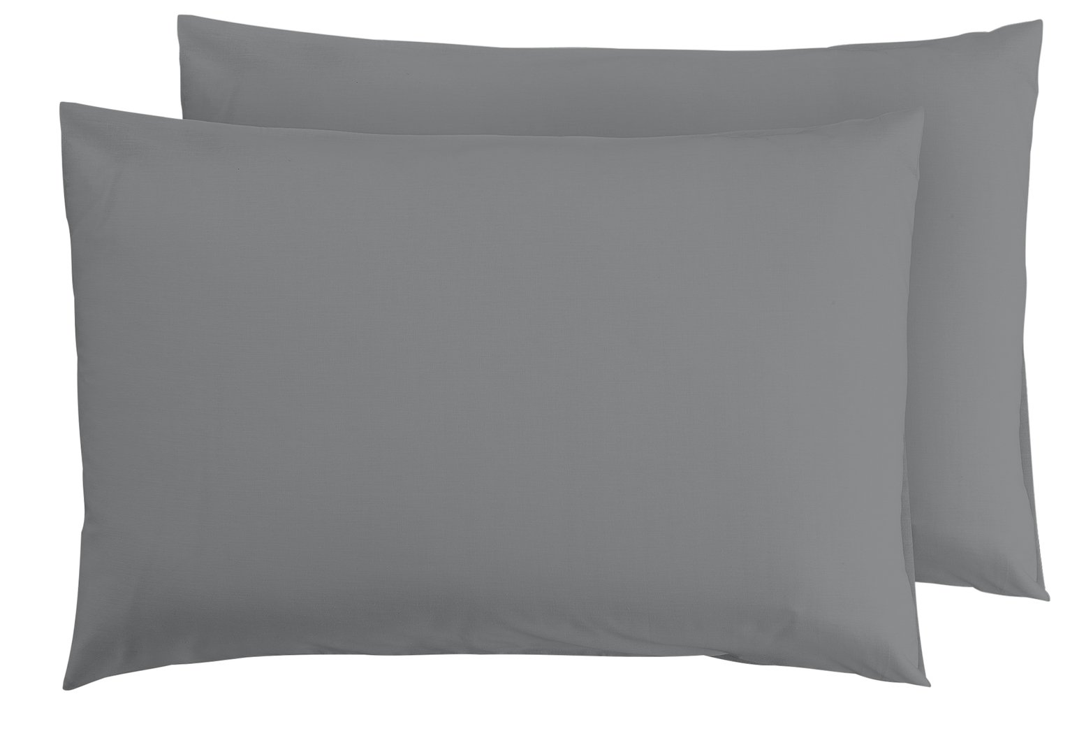 Argos Home Plain Standard Pillowcase Pair - Grey