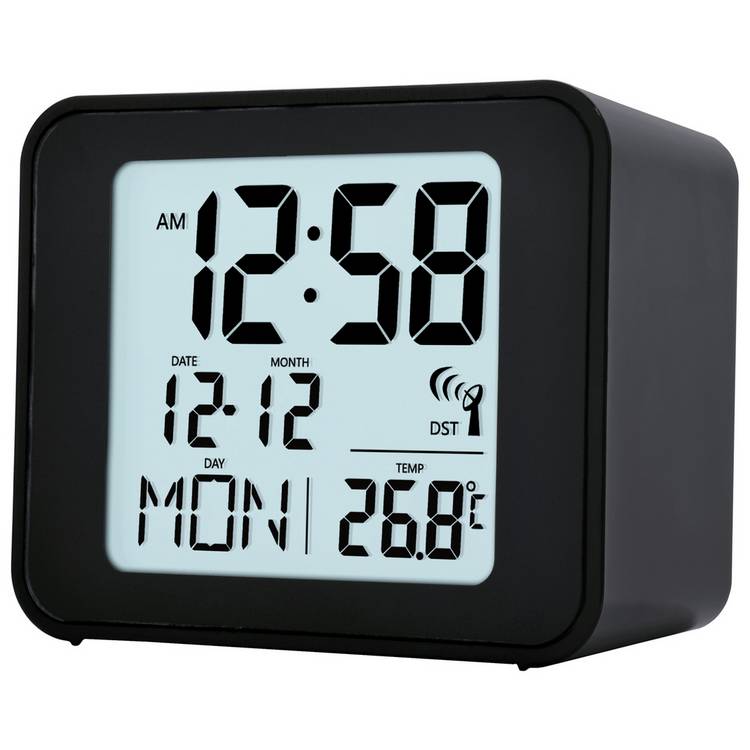 Acctim Cole Radio Controlled  LCD Display Alarm Clock -Black 0
