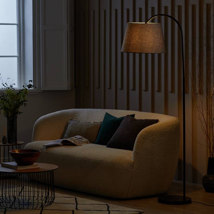 Habitat Arc Floor Lamp - Matte Black & Grey 0