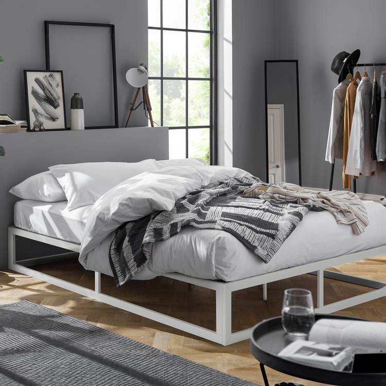Argos Home Platform Small Double Metal Bed Frame - White 0