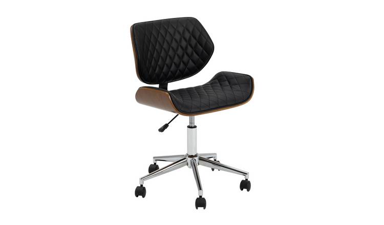 Habitat Sorel Faux Leather Office Chair - Black & Brown