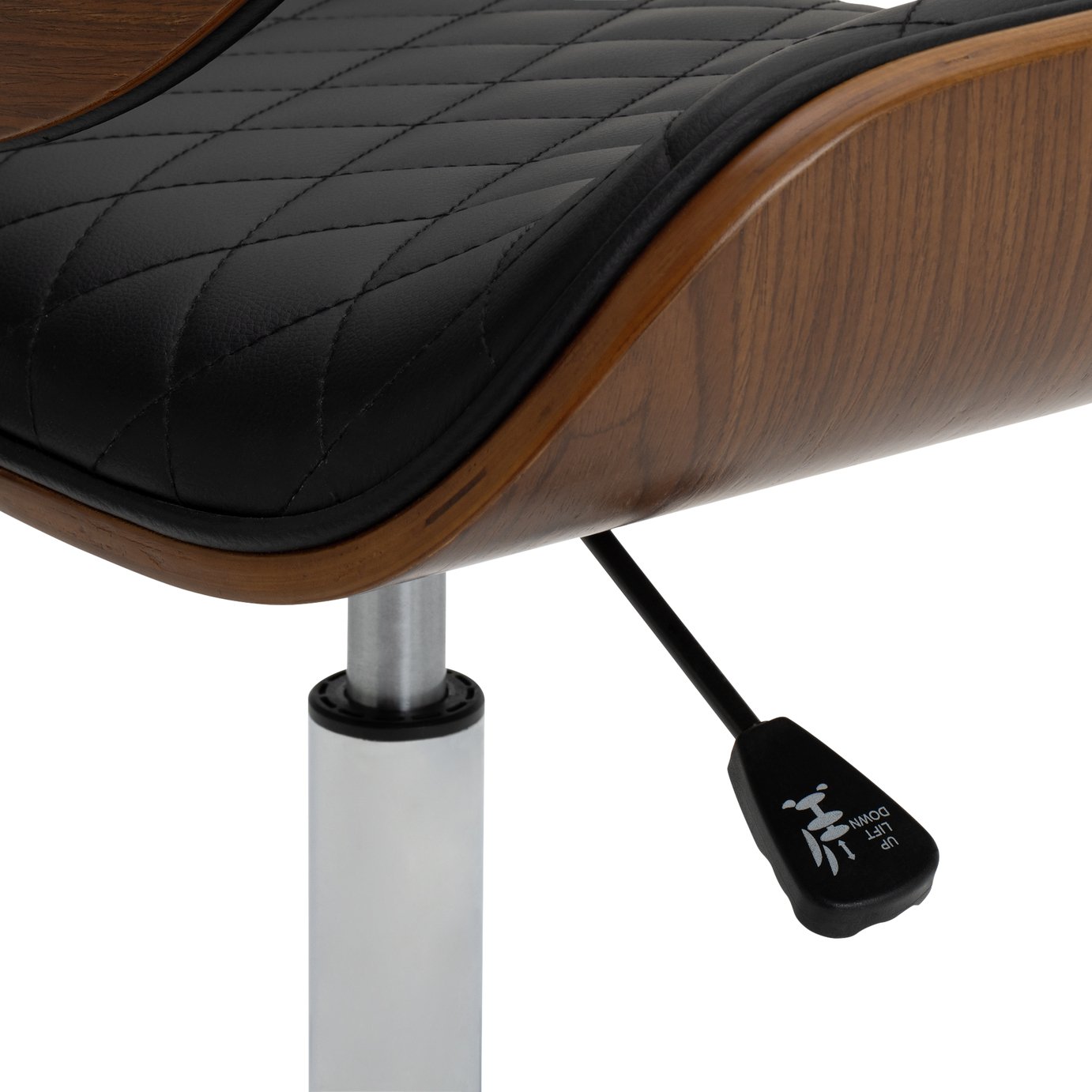 Sorel Faux Leather Office Chair - Black & Brown 3