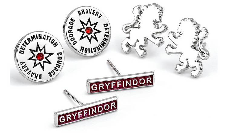 Harry Potter House Gryffindor Stud Earrings - Set of 3