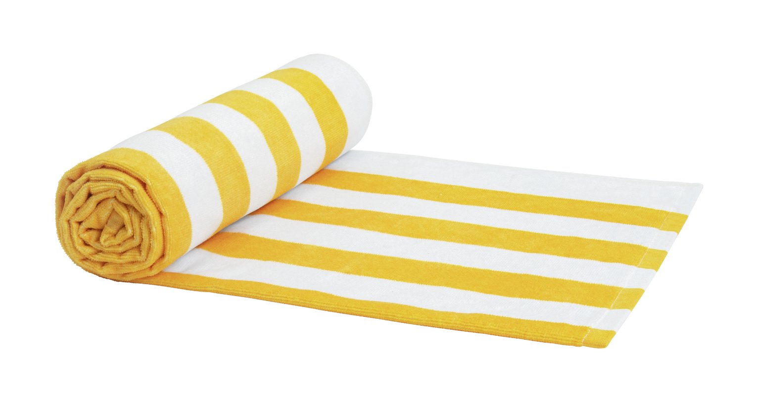 Habitat Stripe Patterned Beach Towel - Yellow & White