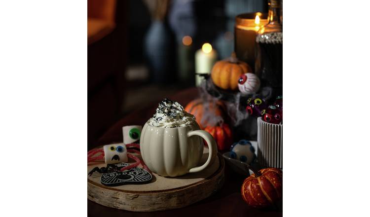 Argos Home Pumpkin Halloween Mug - Cream
