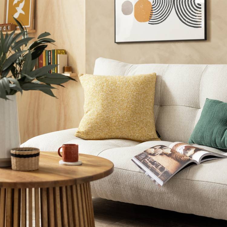 Habitat Boucle Cushion - Mustard - 50x50cm 0