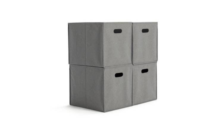 Buy Habitat Set of 4 Felt Square Plus Boxes Grey Cube storage boxes