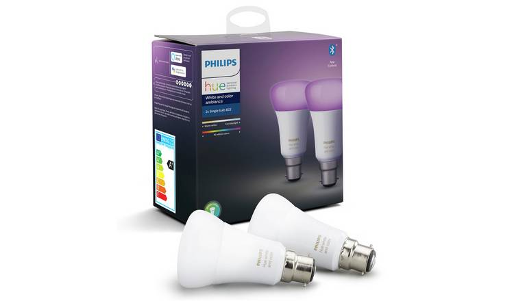 Philips Hue White and Colour B22 Bulb - Twin Pack