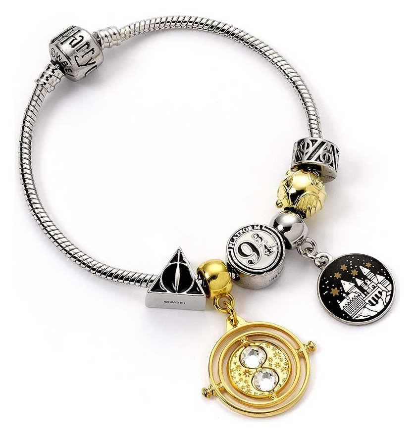 Harry Potter Hogwarts and Time Turner Charm Bracelet
