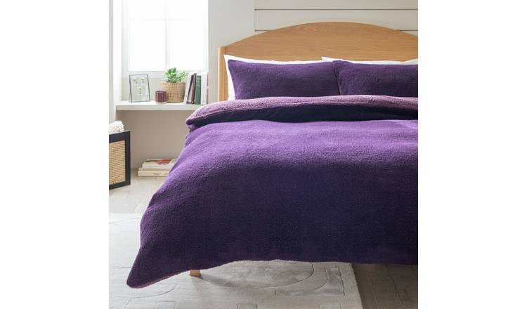 Argos Home Double Sided Fleece Purple Bedding Set - Double